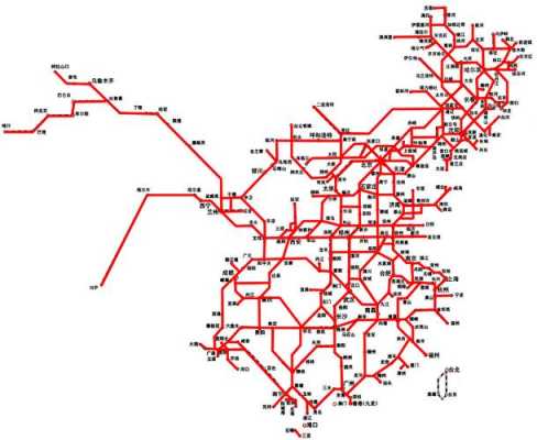 中国货物运输铁路干线图-中国货物运输铁路